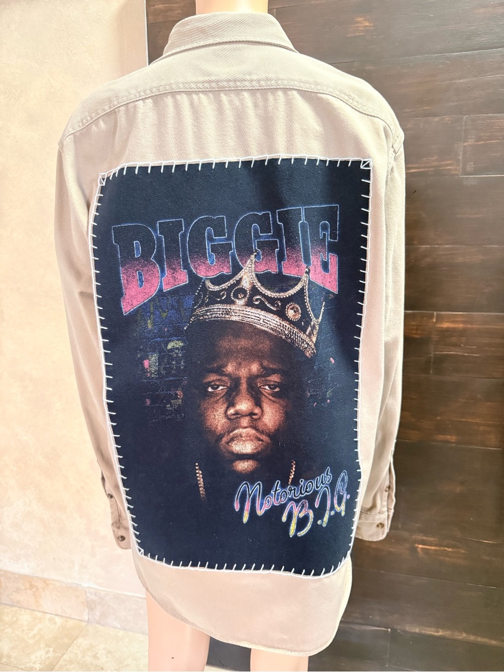 Upcycled BIggie Notorious B.I.G Shacket Size L